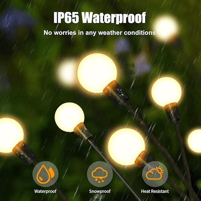 10 Lights - LED Solar Powered Firefly Light Outdoor Waterproof Solar Garden Light Decorative Swaying Wind Dancing Solar Lamp view 5