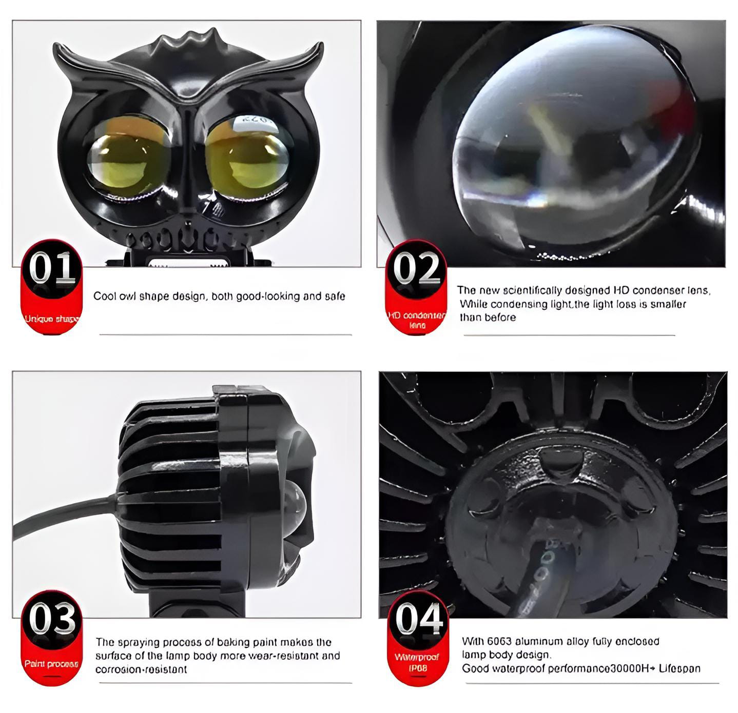 OWL Shape Fog Flash light Low & High Beam Owl Metal Body Spot Light for All Cars And Bikes (1pc) buy online in Pakistan