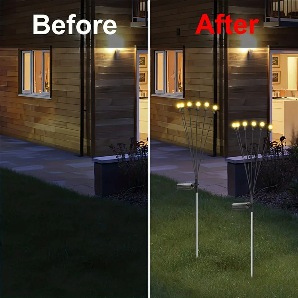 10 Lights - LED Solar Powered Firefly Light Outdoor Waterproof Solar Garden Light Decorative Swaying Wind Dancing Solar Lamp view 2