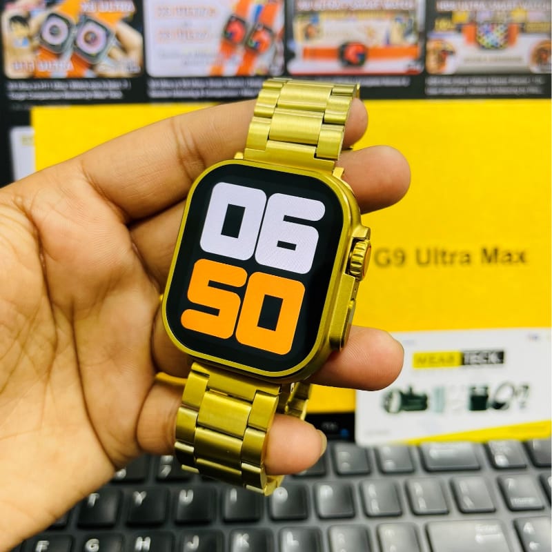 C9 Ultra Max Gold Edition Color Smartwatch 2.1 Inch Screen With Hryfine App thumbnail 3