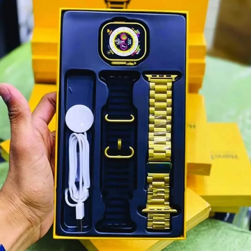 C9 Ultra Max Gold Edition Color Smartwatch 2.1 Inch Screen With Hryfine App thumbnail 4