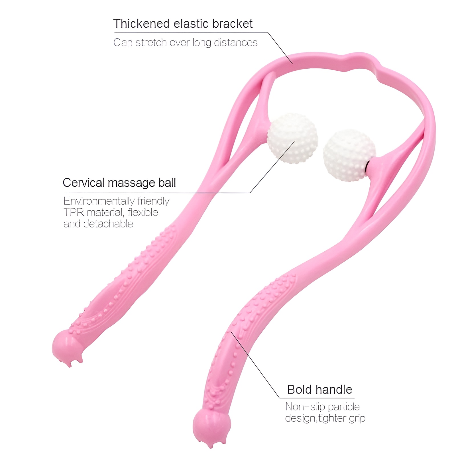 Manual Neck Massager For Cervical pain, deep Tissue | Handheld Massager Tool for Legs Waist Neck and Shoulder (Random color) view 2