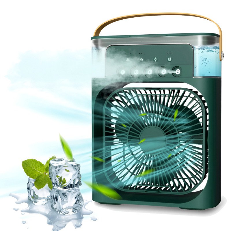 Portable Humidifier Fan Air Conditioners USB Electric Fan LED Night Light Water Mist Fun 3 In 1 Air Cooler Humidifier For Home(random color) 11 inch view 3