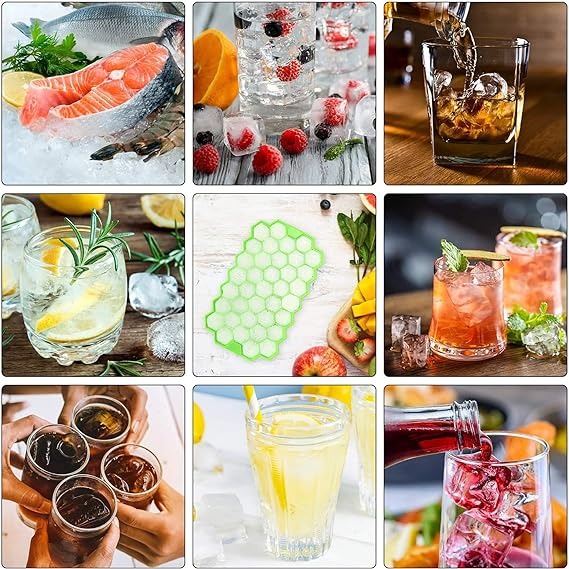 Silicone Ice Tray With Plastic Cover Cap | Push Pop Out Round Mini Ice Cube Trays - (1 PC) (random Color) buy online in Pakistan