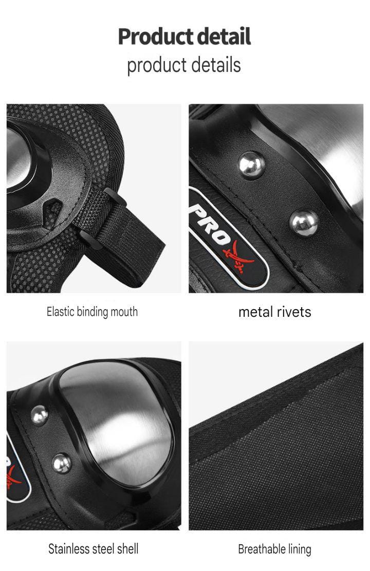 Motorcycle Elbow Pads for Men Stainless Steel Off-road Locomotive Protective Gear Anti-fall Riding Equipment (4 pcs) buy online in Pakistan