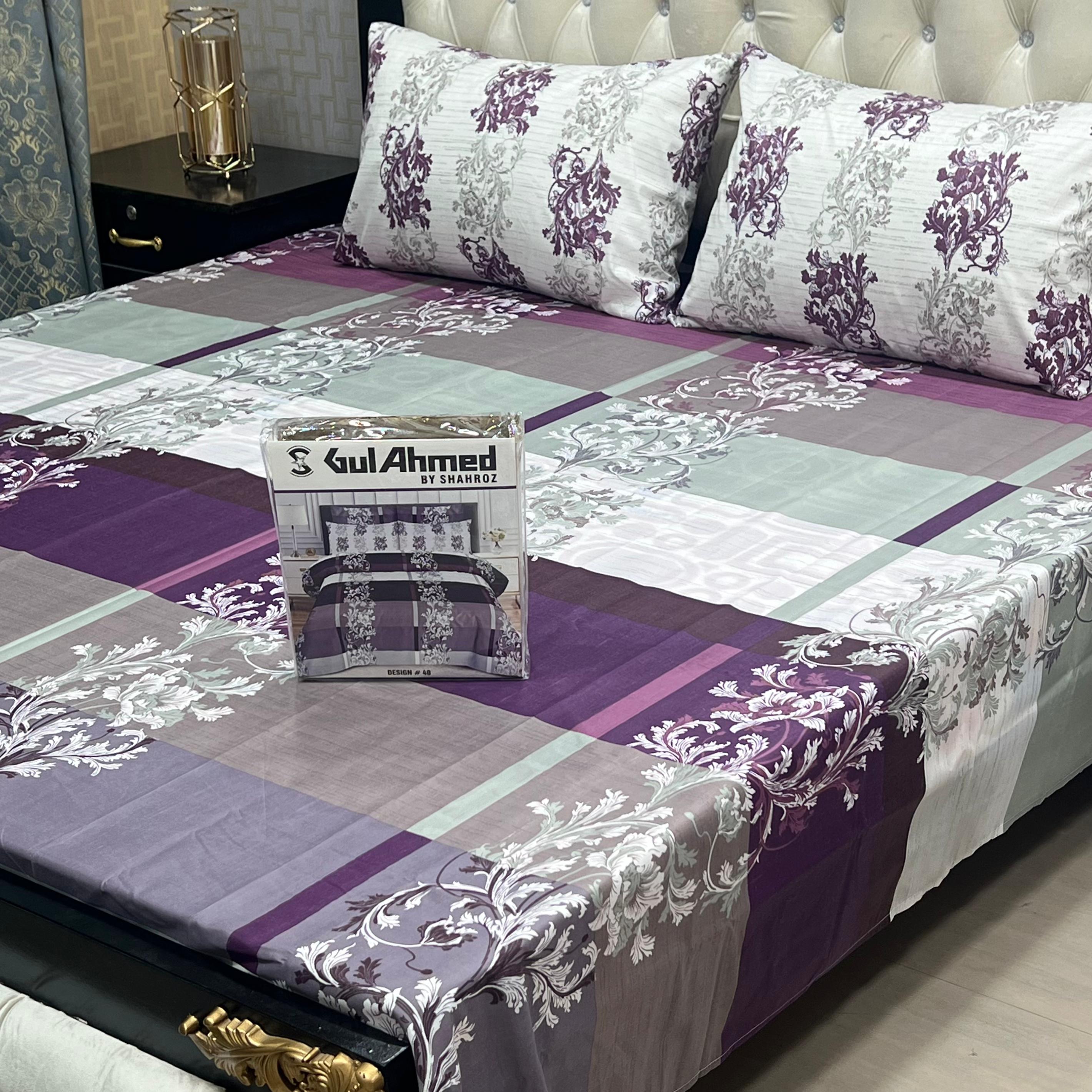 Gul Ahmad Full Printed 3pc King Size Bedsheets Gift Pack Bedsheet view 3