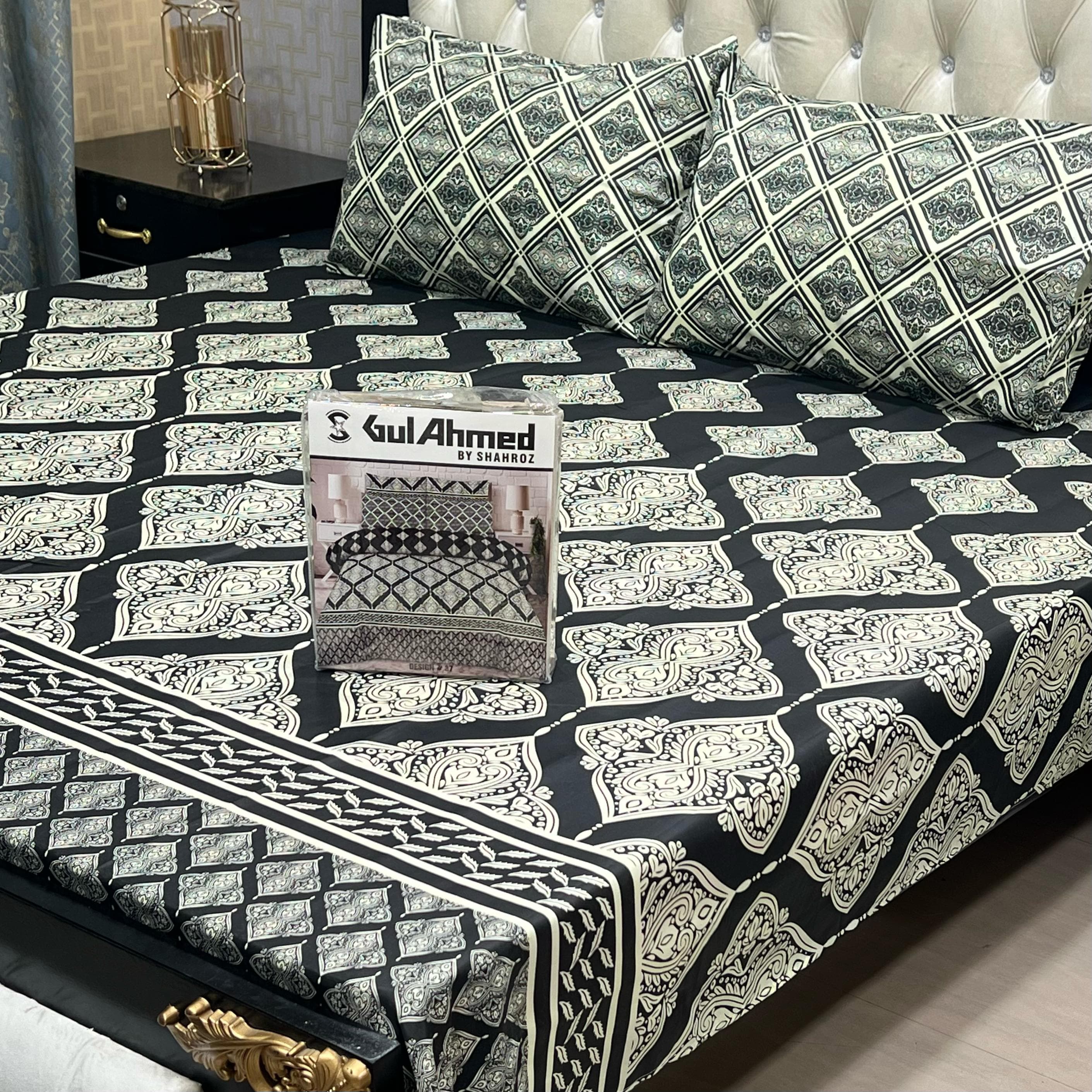Gul Ahmad Full Printed 3pc King Size Bedsheets Gift Pack Bedsheet view 5
