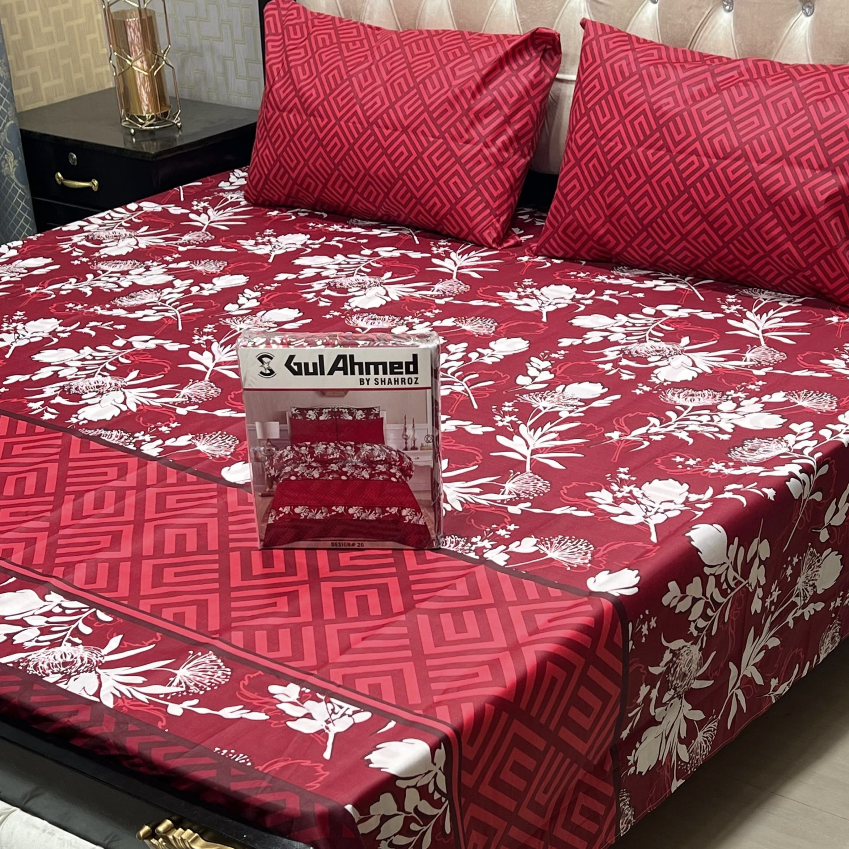 Gul Ahmad Full Printed 3pc King Size Bedsheets Gift Pack Bedsheet view 3