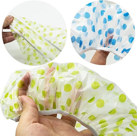 (pack of 6) Shower Caps Waterproof Shower Cap for Women Reusable Shower Hat Bath Caps with Elastic Band, Large Plastic Long Hair Environmental Protection Hats for Ladies Girls Kids Spa Salon buy online in Pakistan