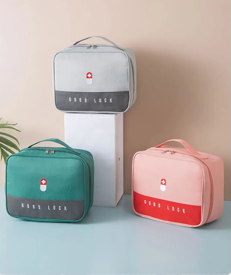 Empty Medicine Pills Storage Box Organizer | First Aid Kit Medicine Bag Portable Waterproof Outdoor Travel (Random color...