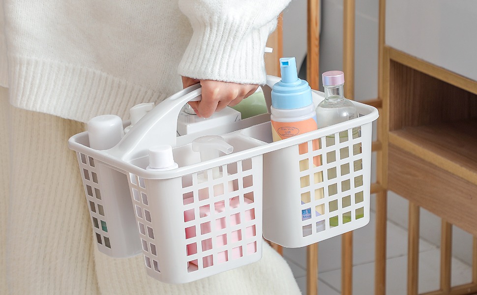 Plastic Bathroom Basket Kitchen Sink Basket Shower Caddy Basket with Compartments,(random color ) buy online in Pakistan