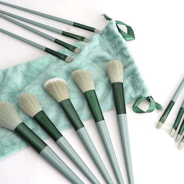 13 Pcs Professional Makeup Brush Set with Soft Bristles and Elegant Velvet Storage Bag for Face, Eyes, Blending, Foundation, Powder, Blush and Everyday Makeup thumbnail 5