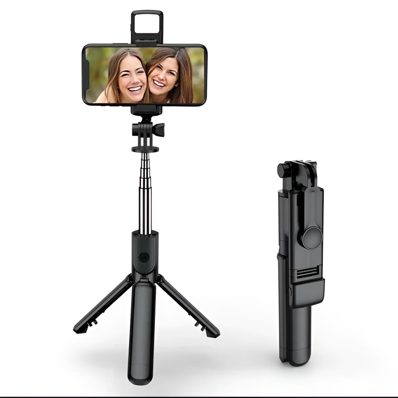 R1S Selfie Stick with Tripod | Bluetooth Foldable Selfie Rod with Remote Control for Phone Action Camera Iphone view 3