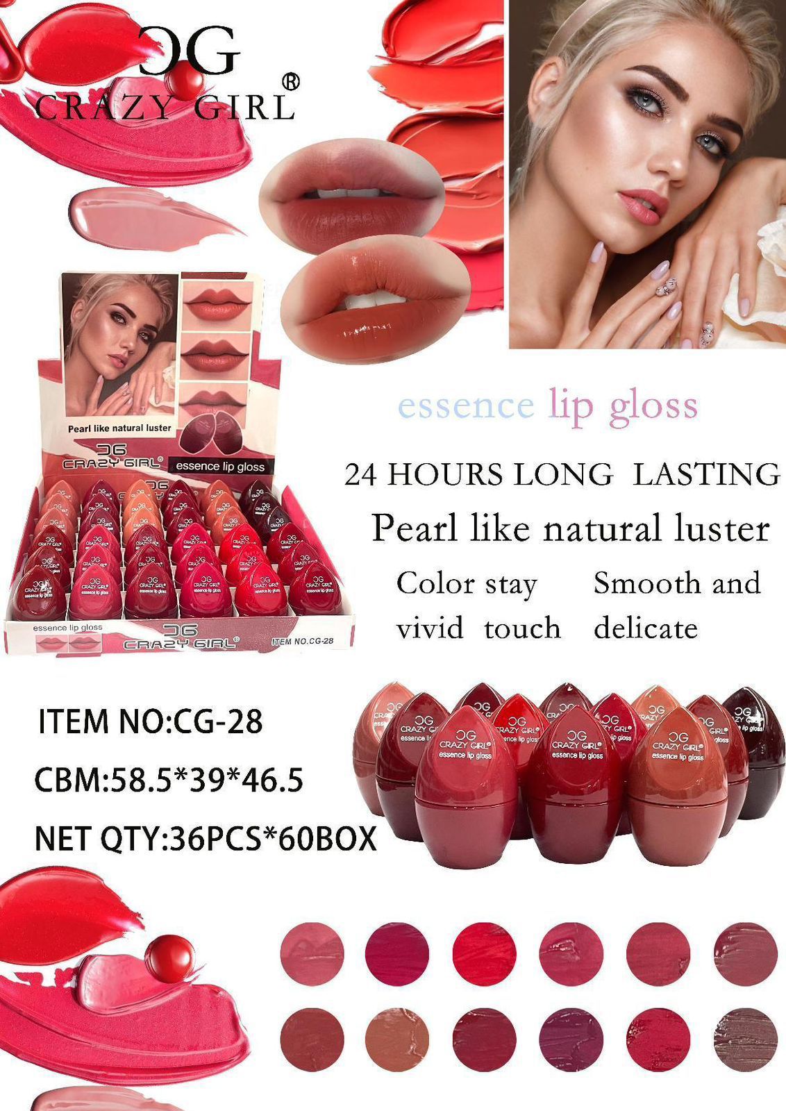( Pack of 6) Crazy Girl 24 Hours High Pigment Lipgloss, buy online in Pakistan