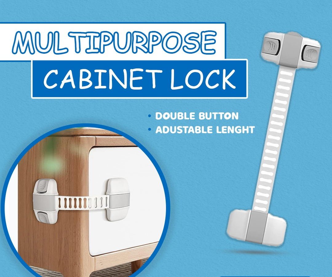 Multipurpose Adjustable and Flexible Baby Safety Latch for Drawers Cabinets etc, view 2