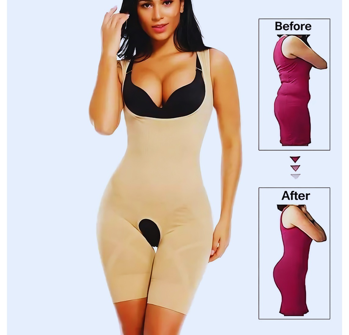 Slim N Lift Full Body Shaper For Female  | Tummy Control Thigh Slimmer Shape wear (Adjustable Standard size) view 2