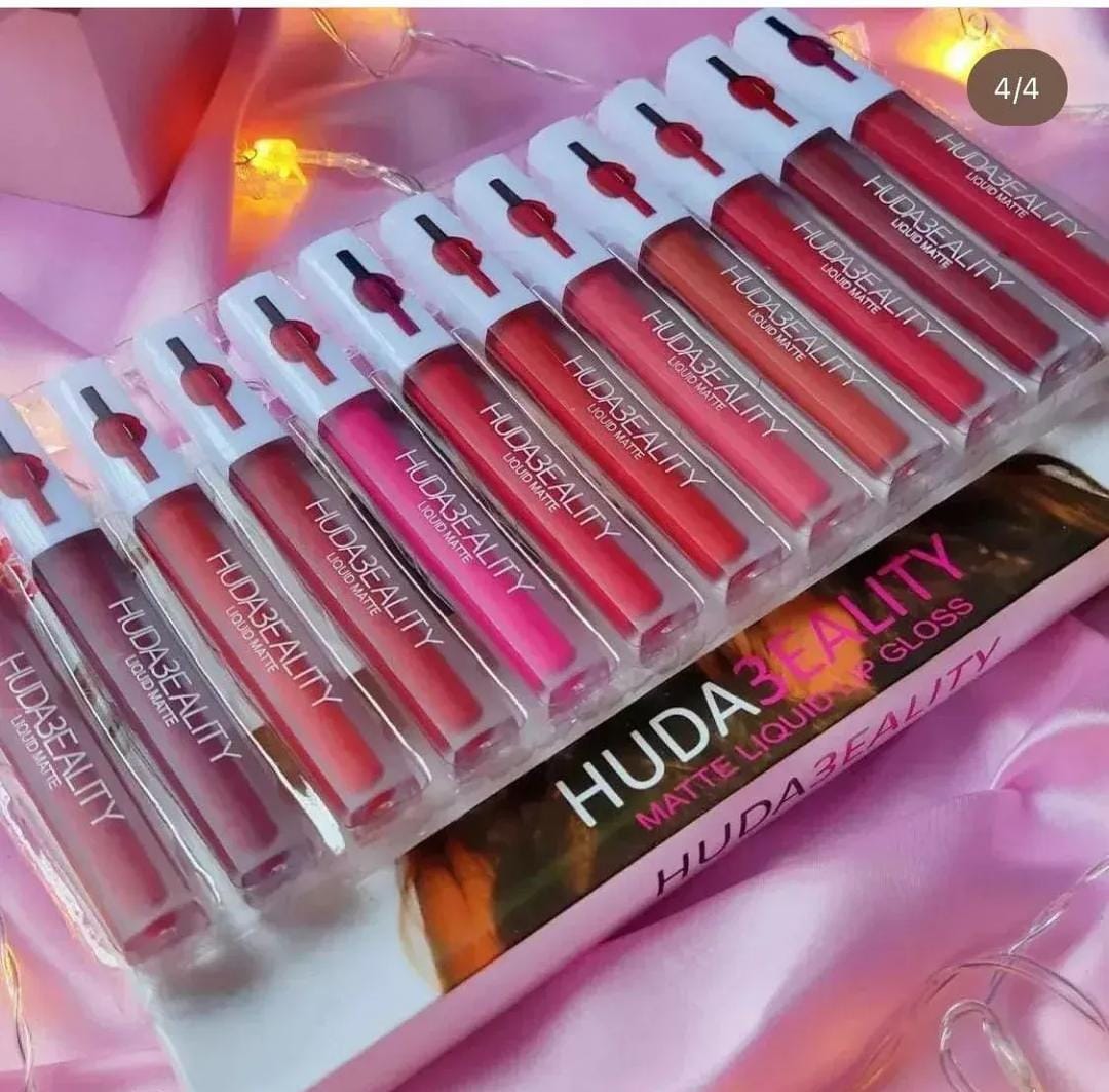 Pack Of 12 Multicolor Lip Gloss Huda Beauty For Girls And Women buy online in Pakistan