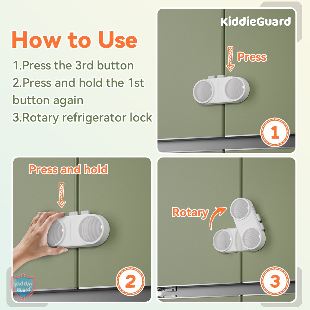 Multipurpose French Fridge Lock 3M VHB Tape, for installation no drills or tools needed (Random color) view 4