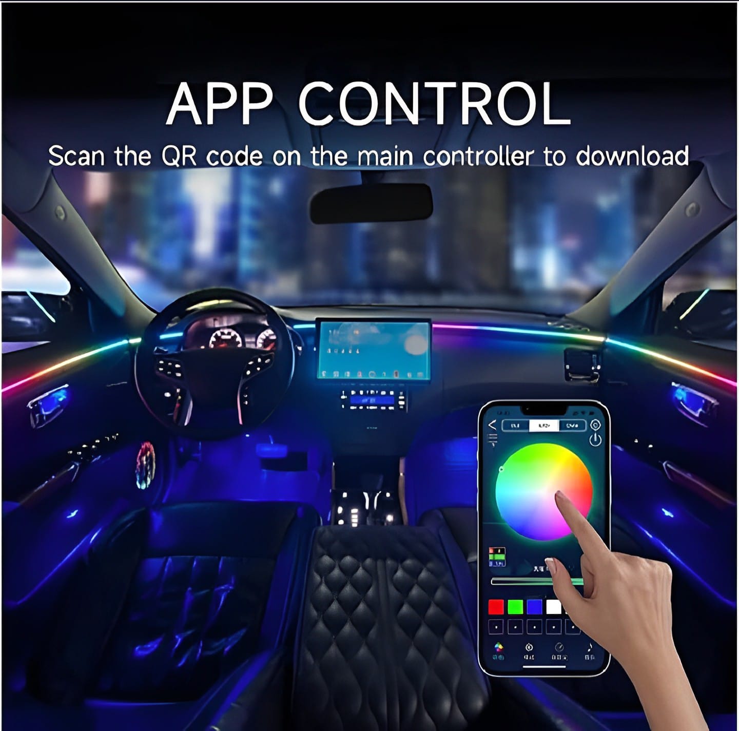 App control Symphony Atmosphere Light Car Interior Lights Decorative Ambient Lights USB Fiber Optic Lights Smart App Control Lights Multi-color (1pc) (110cm/43inch 35cm/13 inch) buy online in Pakistan