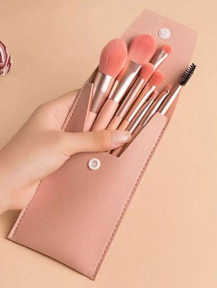 8 Pieces Cute Brushes With Leather Pouch  (random color) buy online in Pakistan