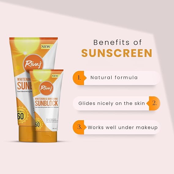 Rivaj Whitening and Vanishing Sunblock SPF 60 buy online in Pakistan