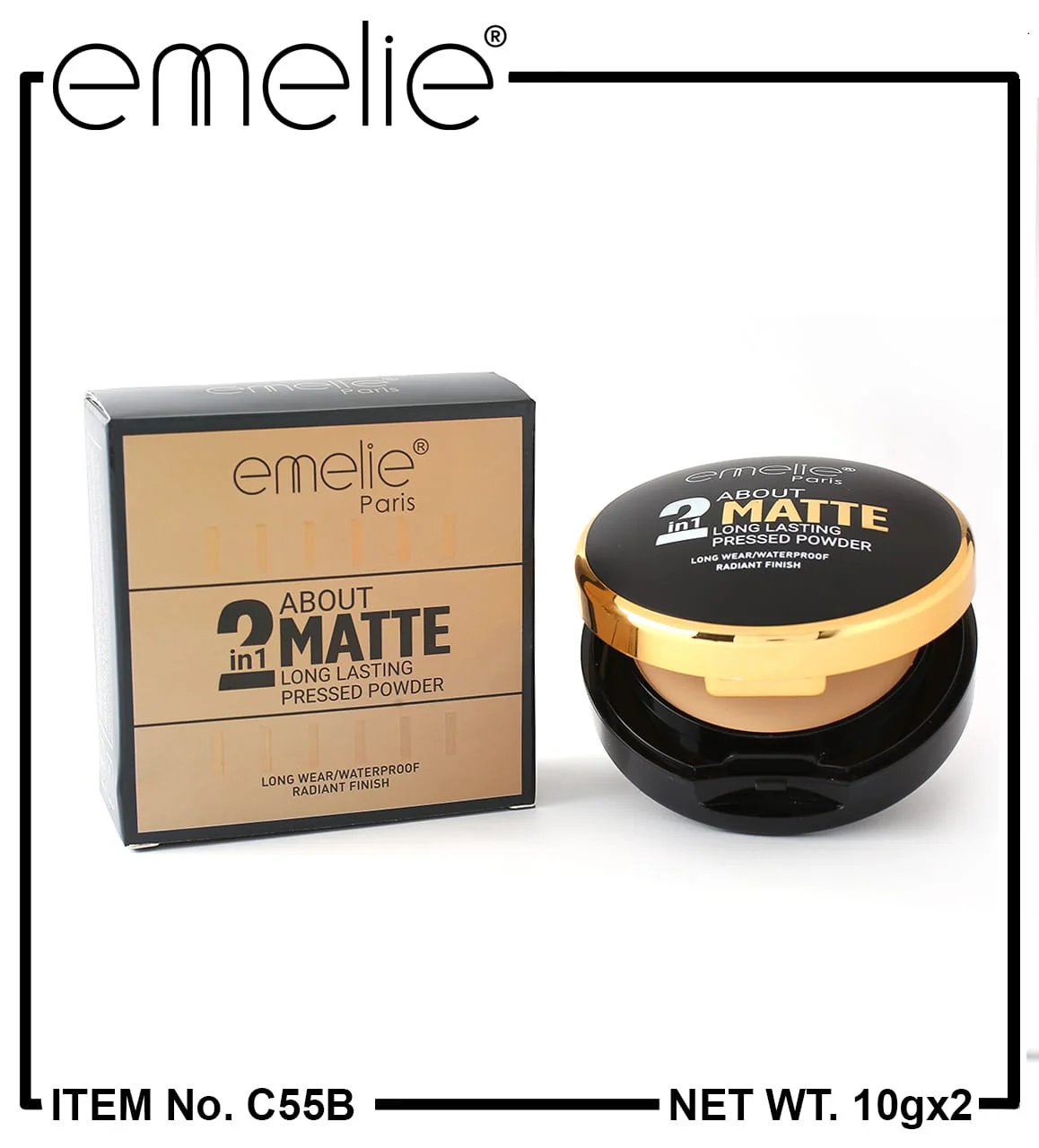 Emelie 2 in 1 Matte Pressed Powder buy online in Pakistan