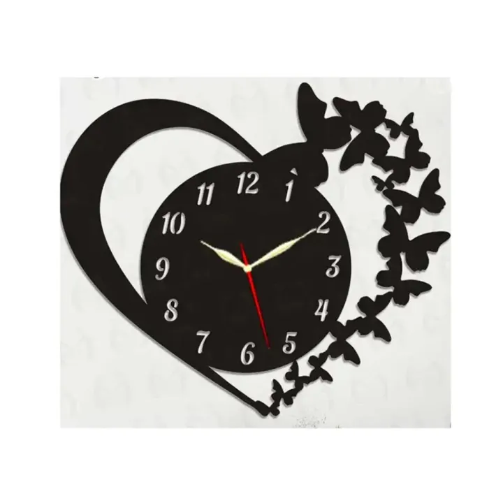 3d wall clock with light Wooden Wall Clock buy online in Pakistan