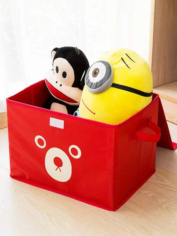 Panda Box - Storage Box - Cartoon Storage Box - Multipurpose Foldable Cube Storage Bin for Kids | Adorable Panda / Animal Design | Toys, Clothes & Books Organizer (Random Color) view 2