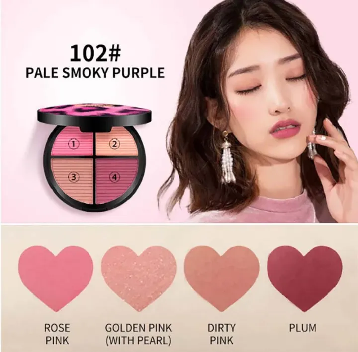 Kaxier New Four Color Blusher dyeing plates for professional pink console Makeup buy online in Pakistan