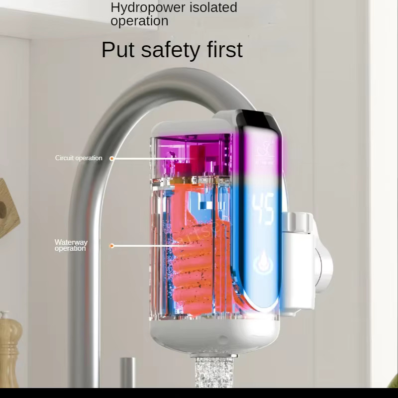 Electric Water Heater Tap Instant Hot Water Faucet Heater Cold Heating Faucet Tankless Instantaneous Water Heater (Rando...