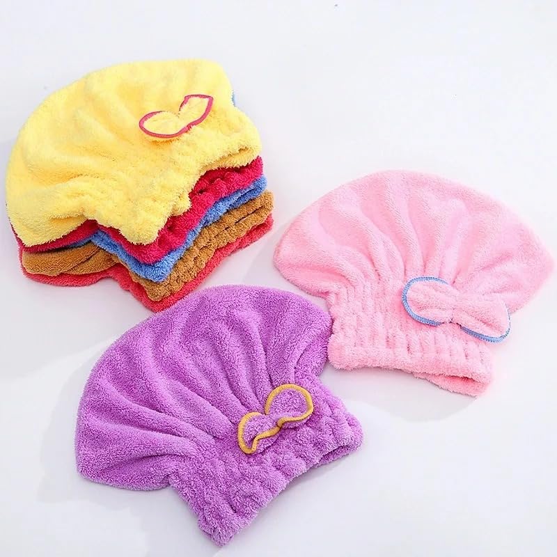 Hair Drying Towels, Ultra Absorbent Hair Drying Cap Towel for Women Adults or Kids Girls(random color ) buy online in Pakistan