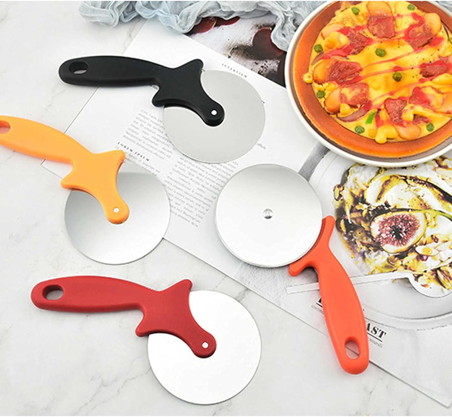 Pizza Cutter, Pizza r Big Size  Cooker Stainless Steel, Commercial Use, Kitchen Helper(random color) buy online in Pakistan