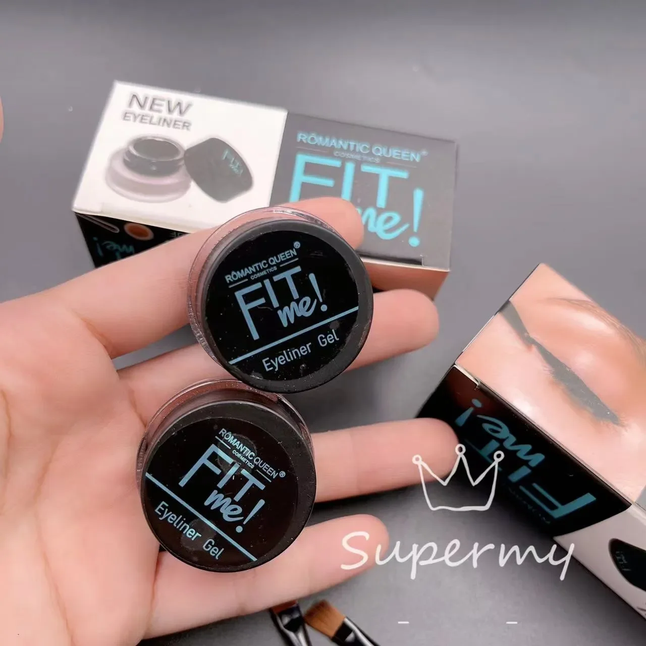 New Fit me 2color Waterproof Eyebrow Gel Eyeliner gel with 2pcs Brush set buy online in Pakistan