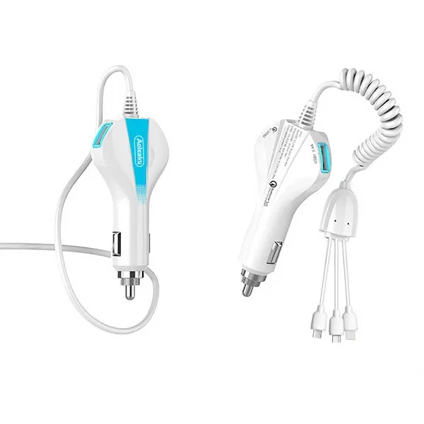 Aolike 5012 Car Phone Charger  USB Fast Charge One Drag 3in1 Universal Car Charger buy online in Pakistan