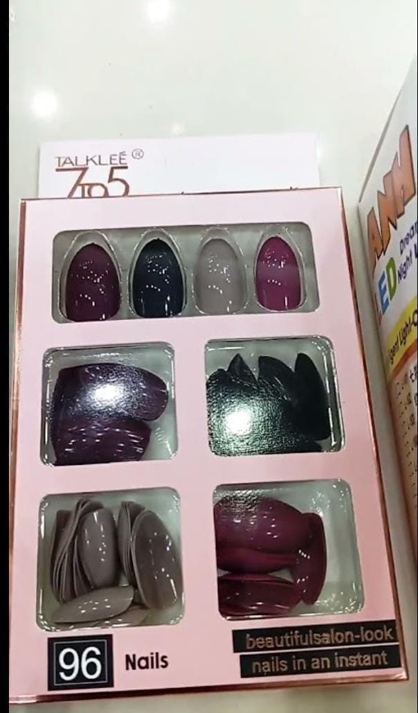 96 PCs nails without glue or sticker (Random Color) buy online in Pakistan