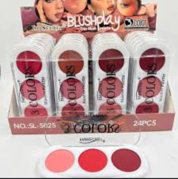 3 Color Makeup Blush Palette Mineral Powder Red Rouge Long Lasting Natural Cheek Blusher (random color) buy online in Pakistan