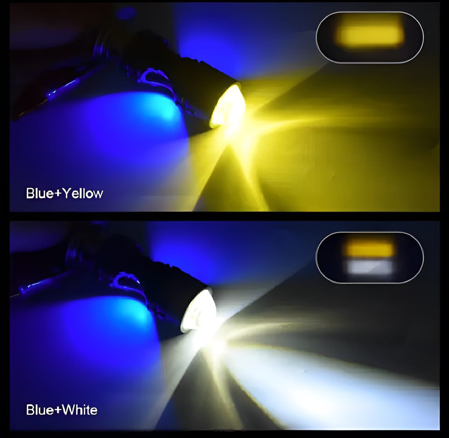 Bike LED Headlight Bulb with 5 Function- Police Light Red, Blue White and Yellow Light with Police Flasher CD70 CG125 Motor bike buy online in Pakistan