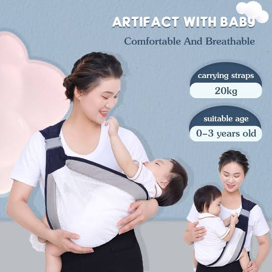 Baby Carrier, Ergonomic Baby Strap one Shoulder Labor-Saving Polyester Baby Half Wrapped Sling (Random Color) - Buy Online in Pakistan at Zenbu Store