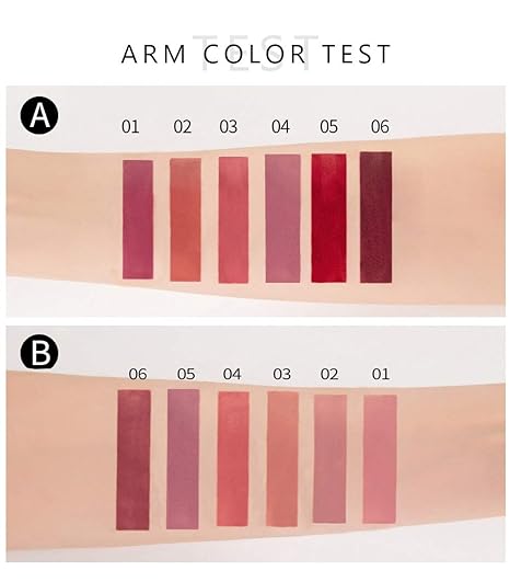 GEGEMOON 6 Colors Long Lasting Velvet Lips Tint Liquid Lipsticks Waterproof Non-Stick Cup Lip-gloss Gift Set view 2