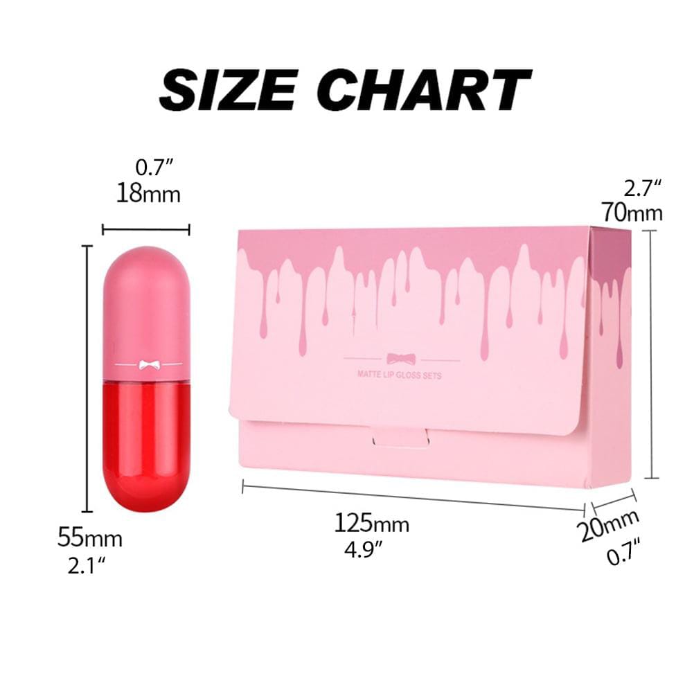 Pack of 5 Matte Lip Gloss Kit | 5 Capsule Matte Lipstick Set view 3