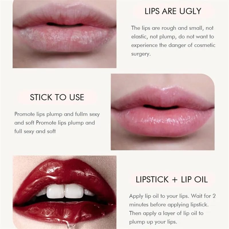 Set Of 3 Lip Oil Gloss Volumising Lip Plump Enhancer Fuller Lip Plumper Base Set view 2