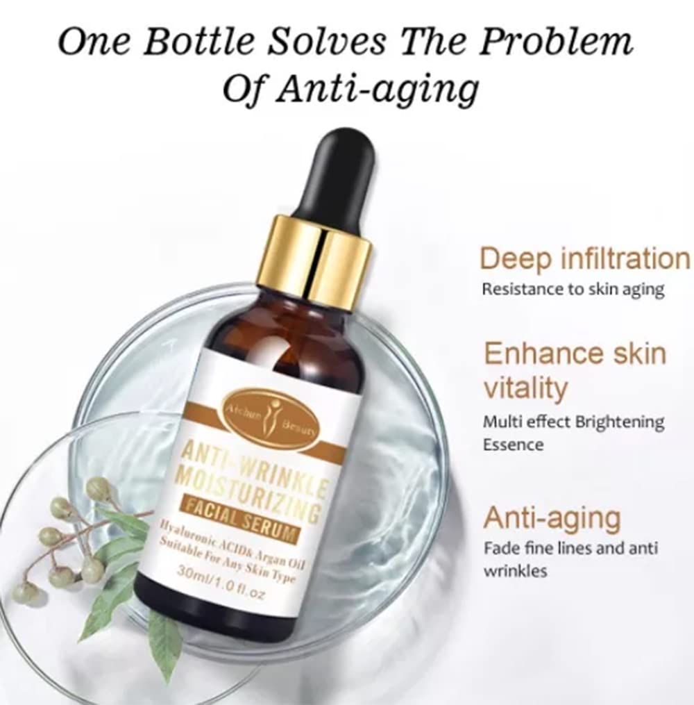AICHUN BEAUTY Anti-Wrinkle Moisturizing Facial Serum - Hyaluronic Acid, Argan Oil - 2in1 Care - 30ml view 2