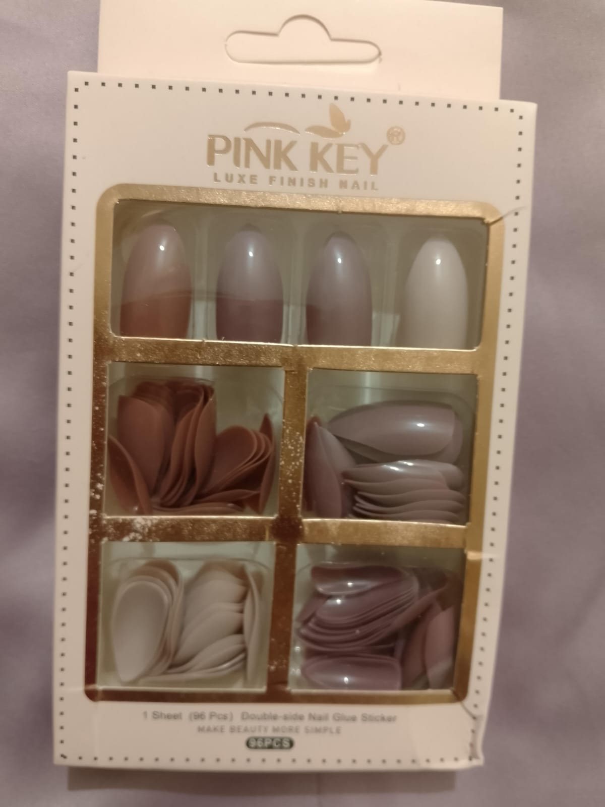 96 PCs Nude Colors Nail Pack Without Glue Or Sticker (random Color) buy online in Pakistan