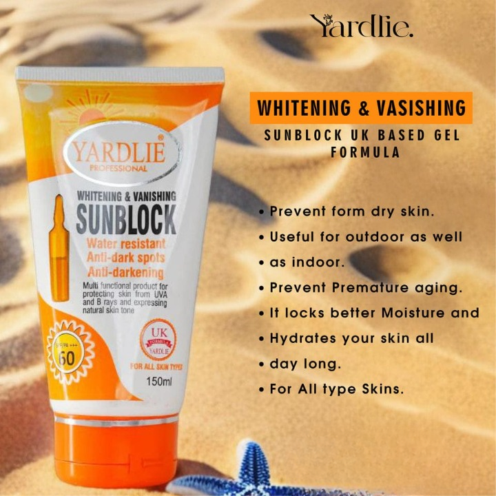 YARDLIE - SPF - 60 WHITENING & VANISHING SUNBLOCK 150ml view 2