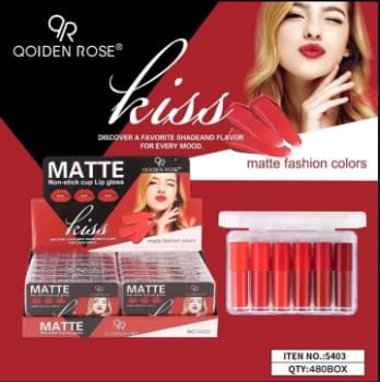 (pack of 6 )  Qoiden Rose Kiss Matte Lip Gloss view 3