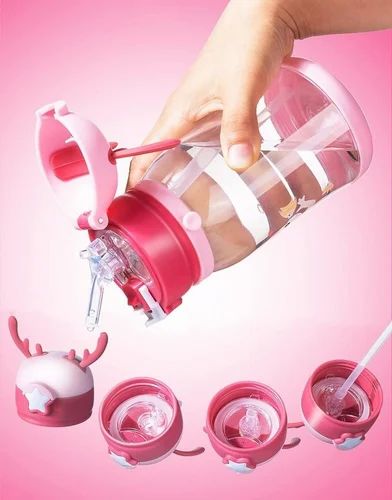 Reindeer Thorn Shape Water Bottle For Kids (600ML) (random color) view 5