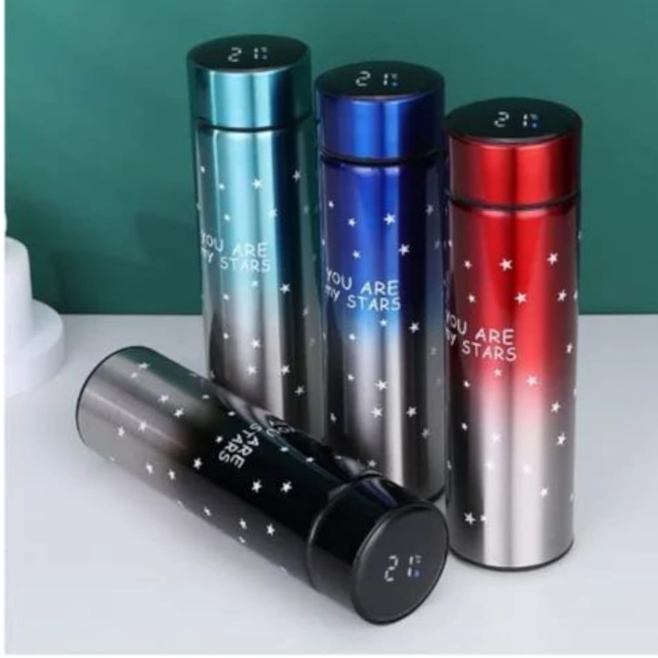 Stars Colorful smart LED Temperature Bottle (500ml) - Random Color view 5