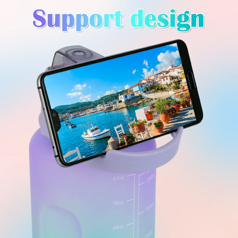 3 Pack Water Bottles with 2L Large Bottle 700MLPortable Bottle and 300ML Mini Bottle Motivational (random color) view 3