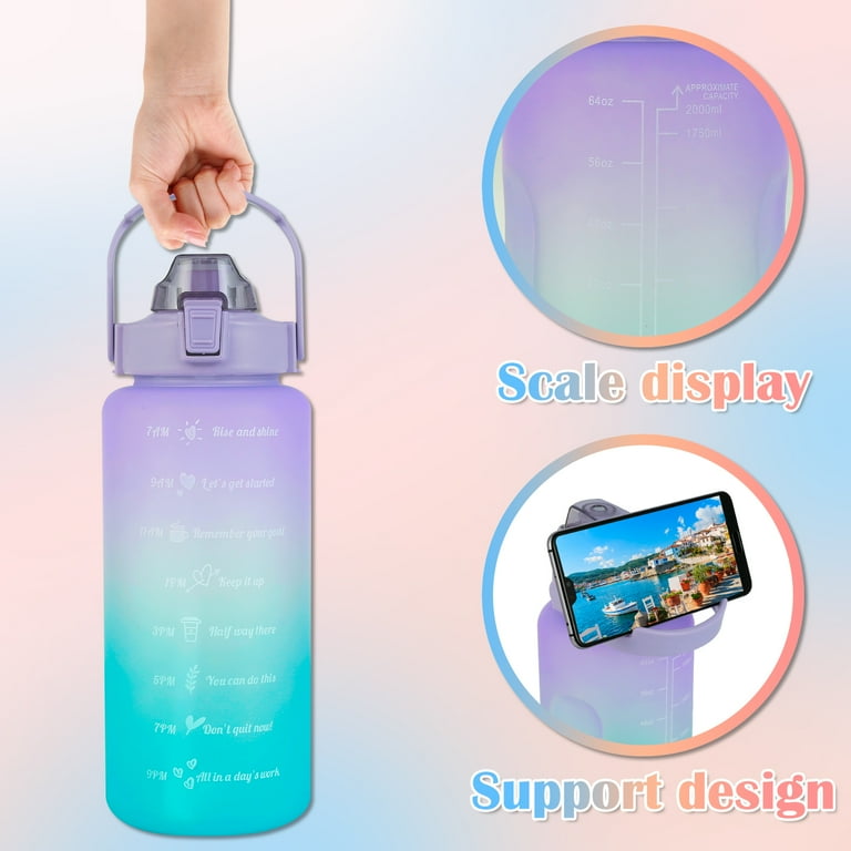 Sports Water Bottles 3 Pcs Set with Motivational Time Marker & Leak Proof Flip Top Lid  (random color) buy online in Pakistan