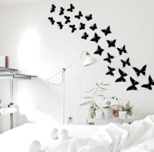 Buy one get one free 3d wall clock with light and pack of 30 butterfly buy online in Pakistan